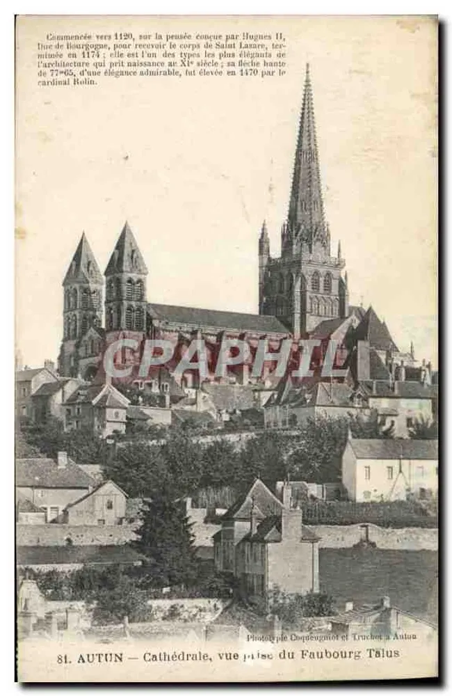 St. AUTUN — Kathedrale, Aufnahme vom Faubourg Tâlus — Foto. Coquégnot et Truches in Autun - Vorderseite