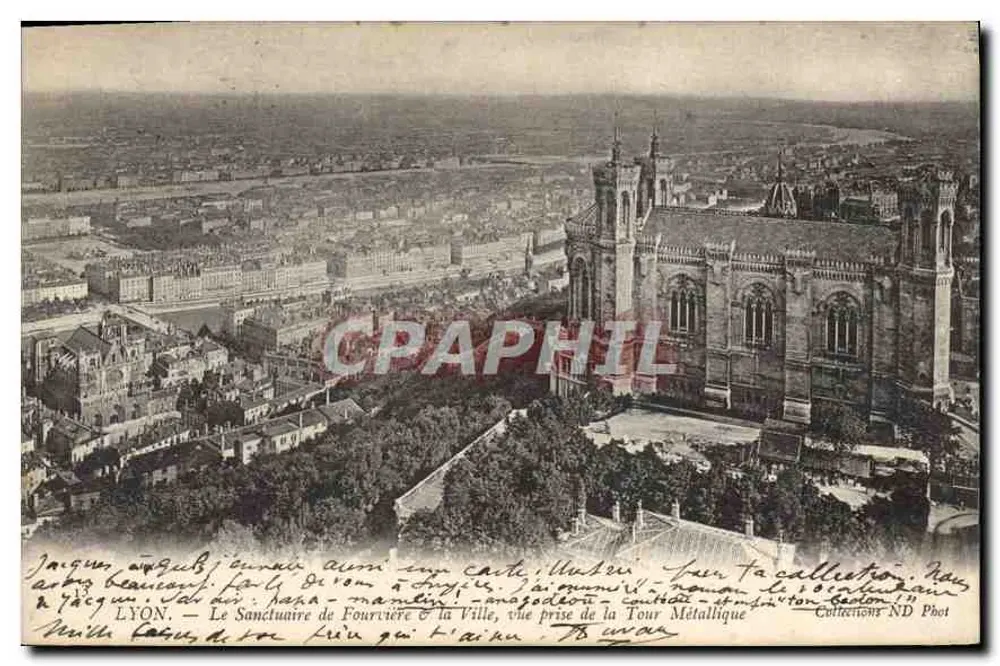 LYON — Das Heiligtum Fourvière & die Stadt, Ansicht vom Metallturm — Collections ND Phot - Vorderseite