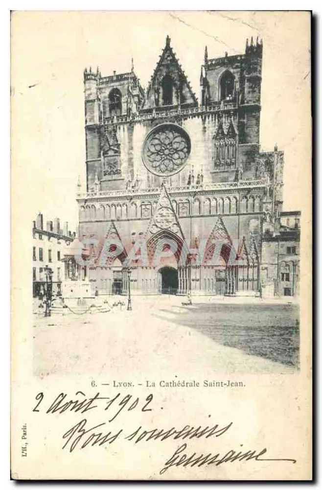 Lyons — A Catedral de São João — E.H., Paris, n°6 - Frente