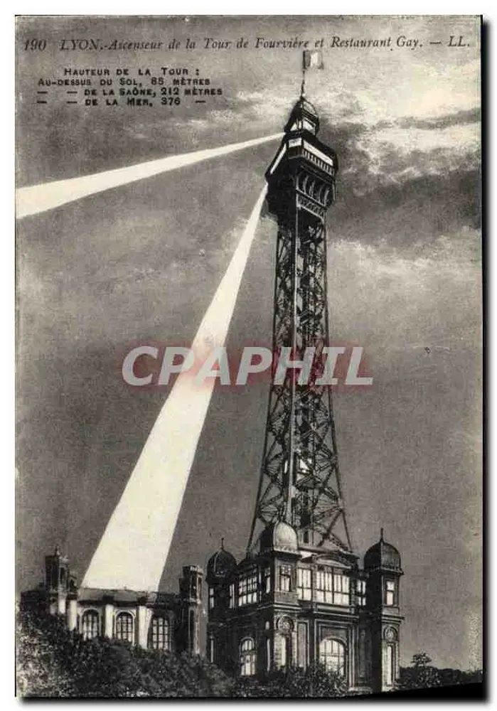 LYON - Aufzug der Fourvière-Turm und Restaurant Gay — LL. — Nr. 190 - Vorderseite