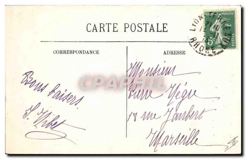 LYON - Aufzug der Fourvière-Turm und Restaurant Gay — LL. — Nr. 190 - Rückseite