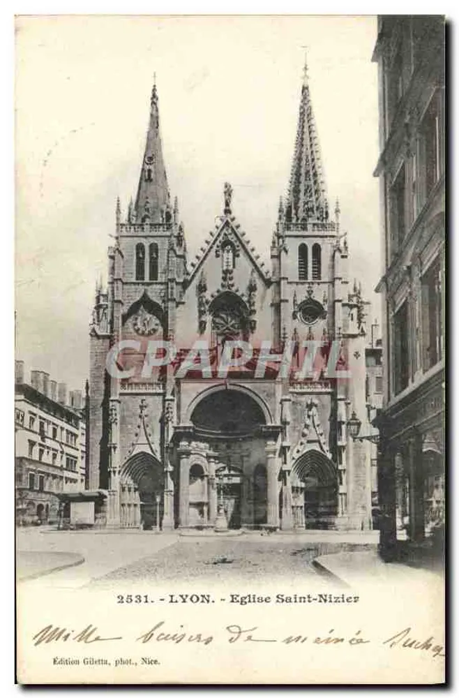 Lyon - Igreja de São Nizier — Edição Giletta, fot. Nice, n° 2531 - Frente