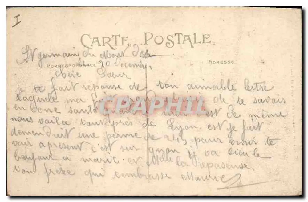 LYON — Abside de St-Jean e Fourvière — Carrier, editor, modelo depositado - Verso