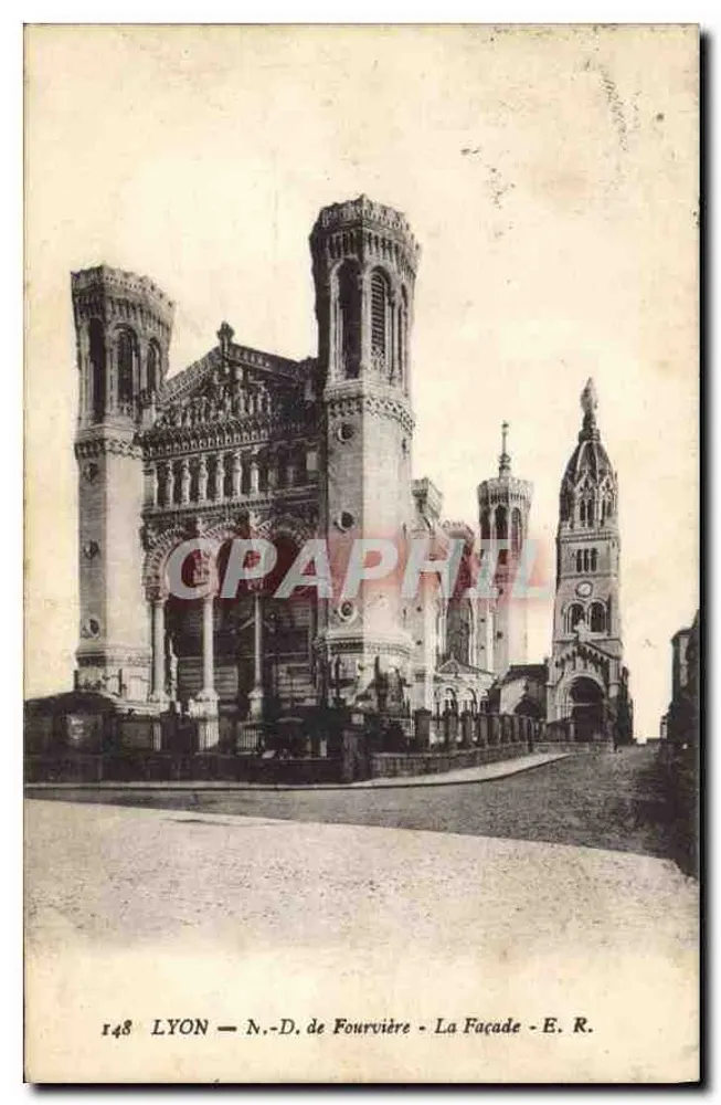 LYON — N.-D. de Fourvière — A Fachada — E. R. — n°148 - Frente