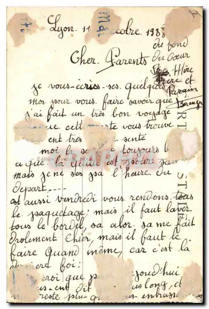 LYON — Ponte da Universidade — Edição H. Doucet - Verso