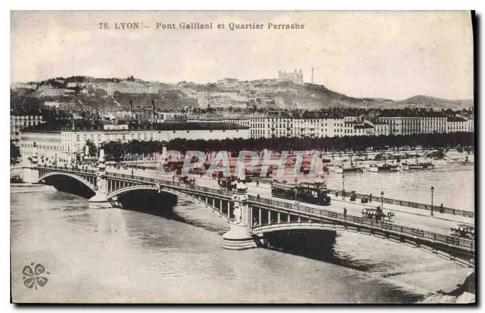 LYON — Ponte Gallieni e Bairro Perrache — E. Provy, Lyon - Frente
