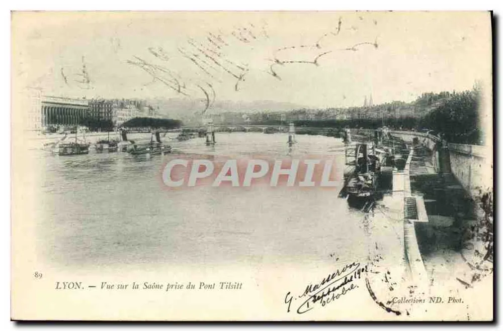 LYON — Ansicht der Saône vom Pont Tilsitt — G. Matteron, Collections ND. Phot. - Vorderseite