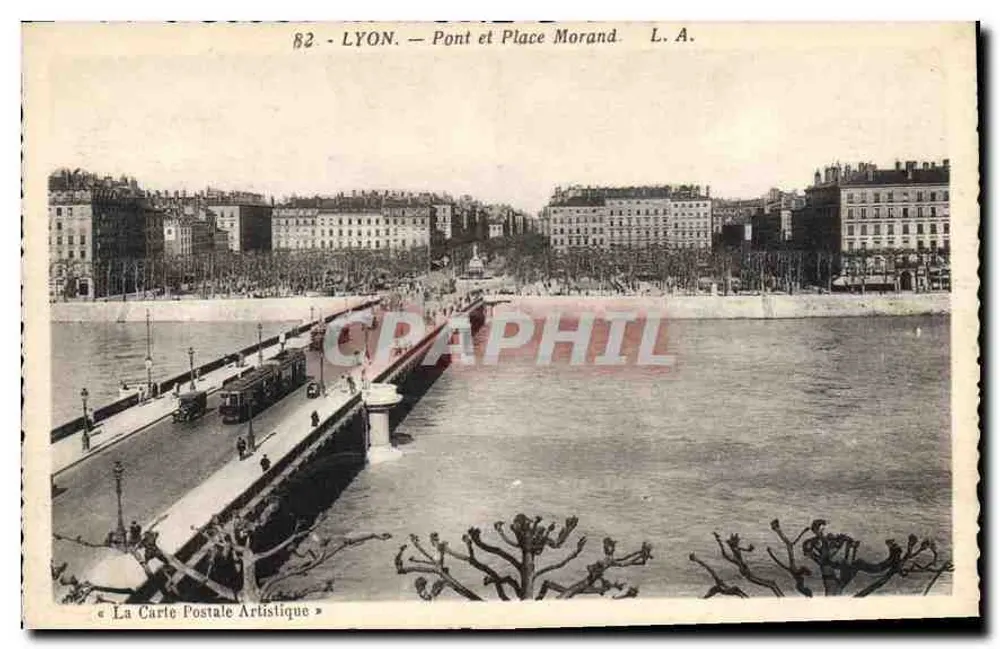 LYON — Ponte e Praça Morand — L.A. — A Carte Postal Artística - Frente