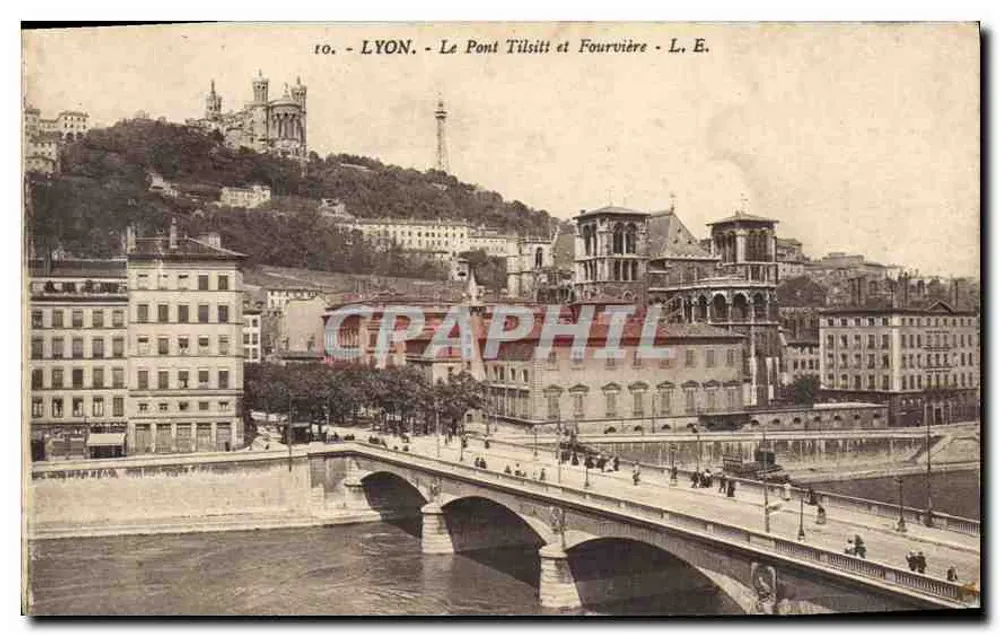 LYON - Le Pont Tilsitt e Fourvière - L. E. - Frente