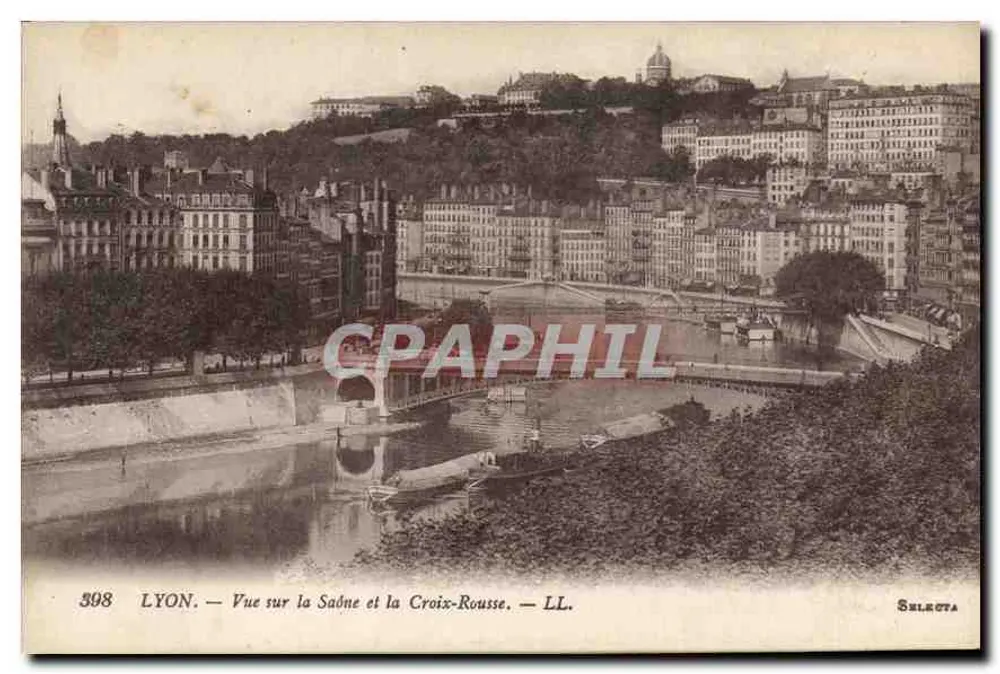 LYON — Ansicht der Saône und Croix-Rousse — S. LELEOTA, Nr. 398 - Vorderseite