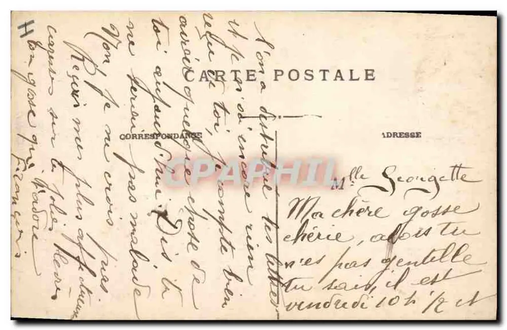 LYON — O Palácio de Ville — Carrier, editor. Depositado - Verso