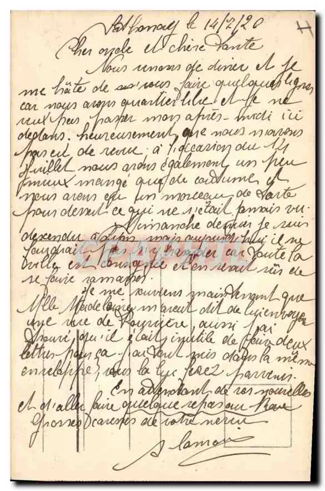 LYON — Fontaine Bartholdi — E.R. n°310 - Verso