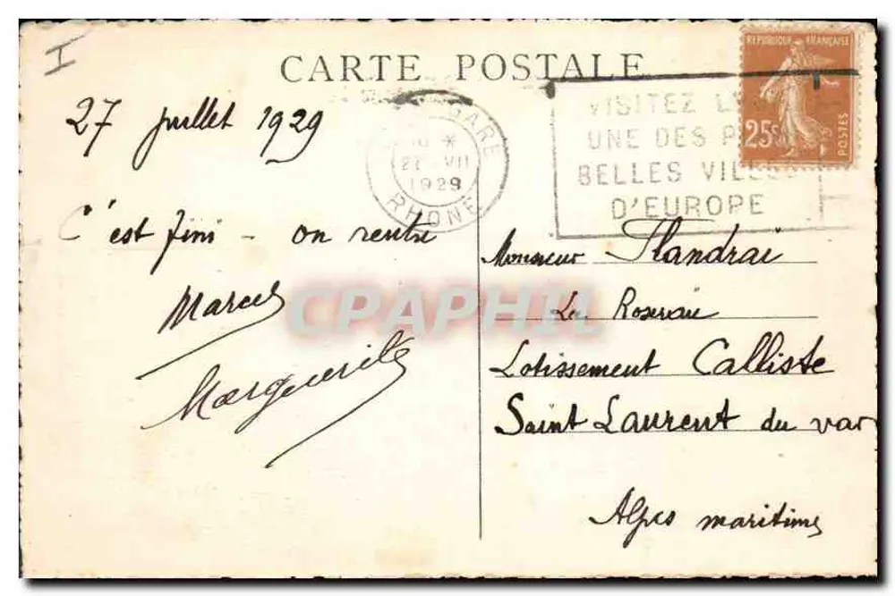LYON — La Place des Terreaux und das Rathaus — A.C. - Rückseite