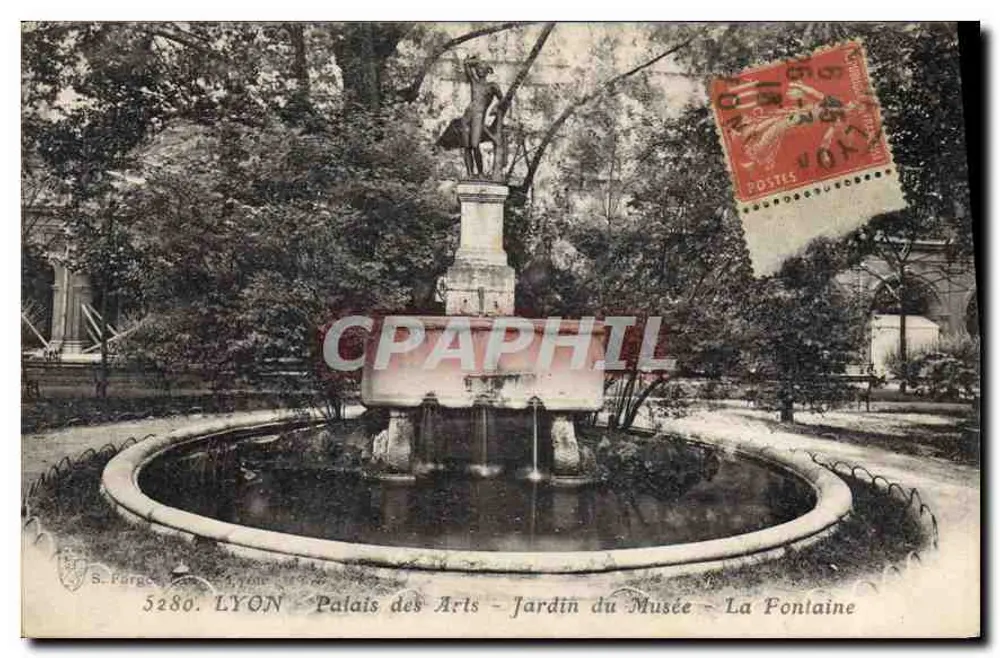 LYON - Palais des Arts - Museumsgarten - Die Fontäne — S. Fargeot, n° 5280 - Vorderseite