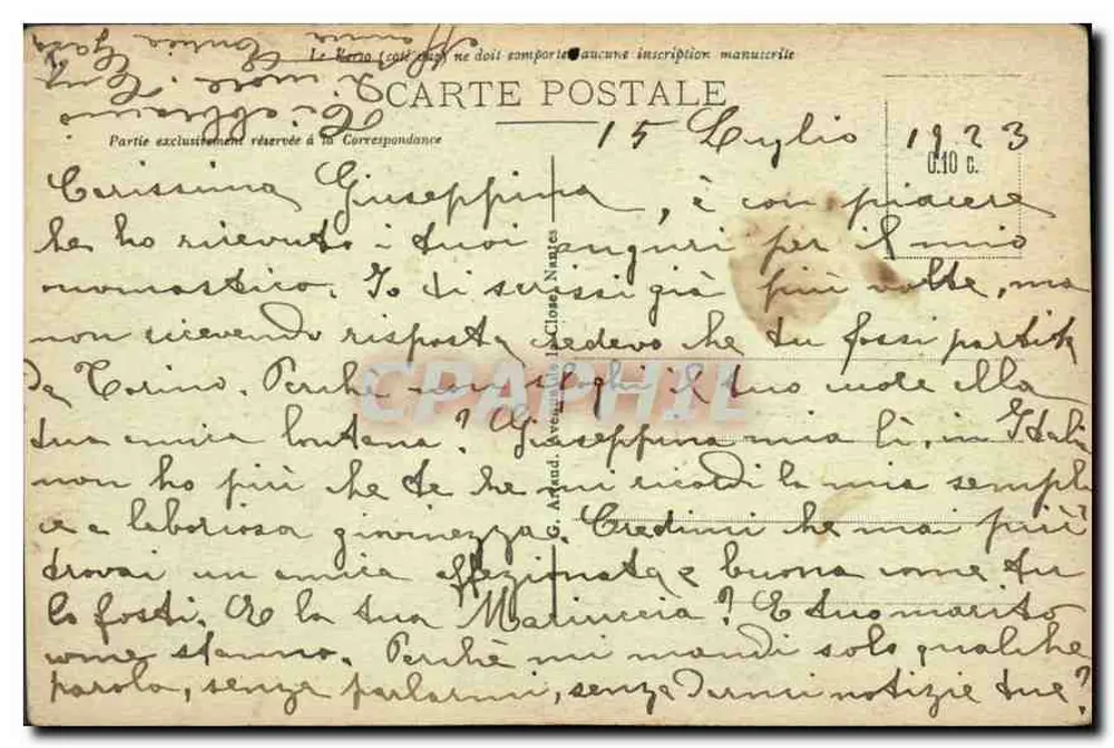 LYON - Hotel de Ville (lado Oeste) — Bilhete postal antigo n°18 — editor não visível - Verso