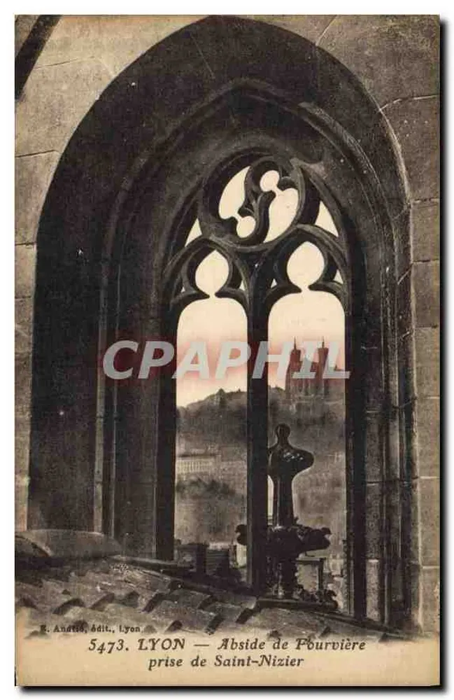 LYON — Abside de Pourvière vista de Saint-Nizier — R. Anatole, editor, Lyon, n° 5473 - Frente