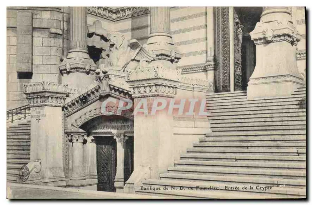 Basílica de Nossa Senhora de Fourvière — Entrada da Cripta — Editor: C. P. A. (n° 1189) - Frente