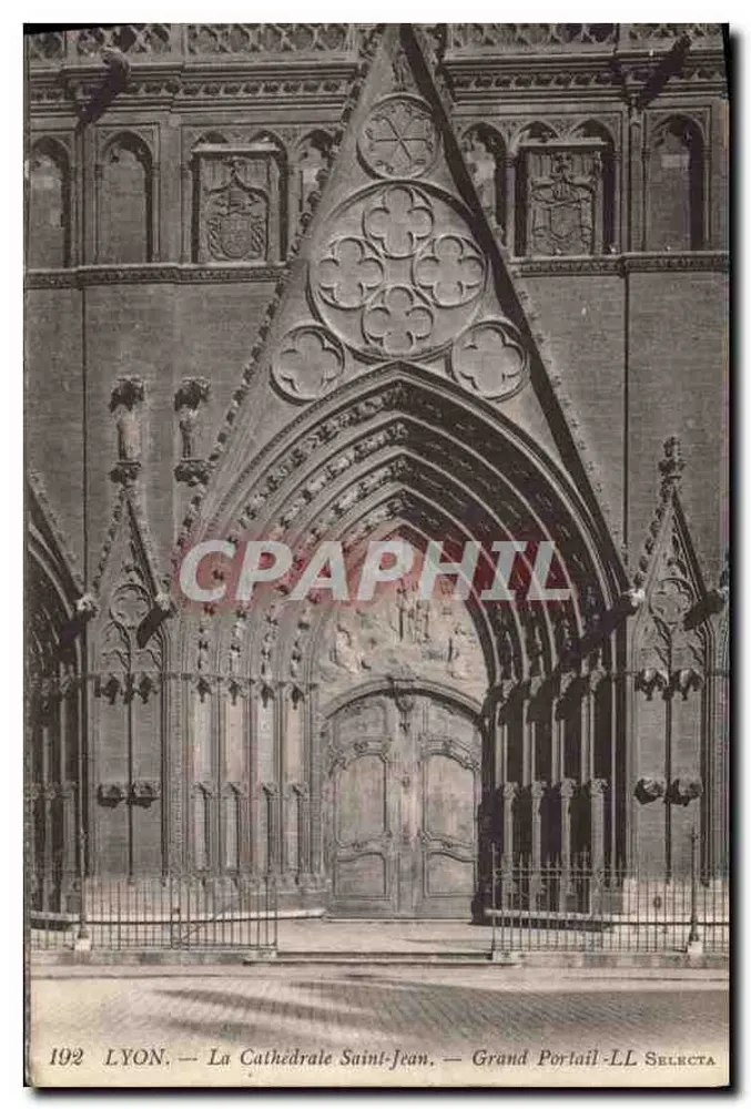 LYON — Die Kathedrale Saint-Jean — Grand Portail — LL SELECTA - Vorderseite