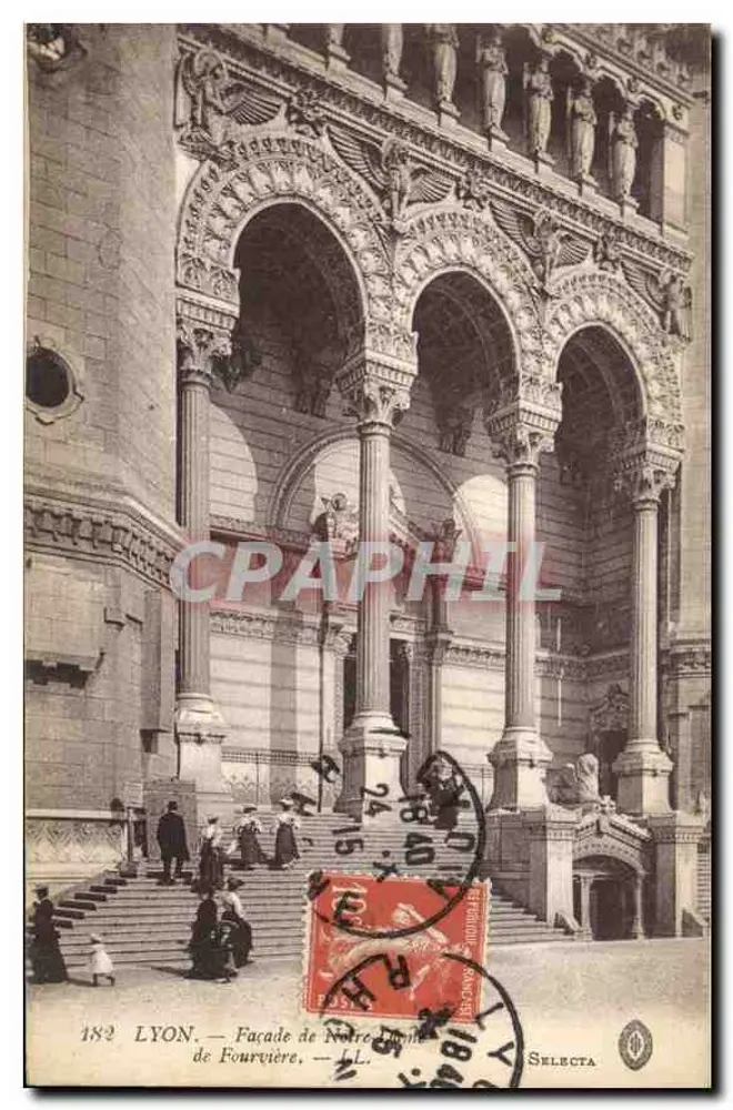 LYON — Fachada da Basílica de Nossa Senhora de Fourvière — Selecta - Frente
