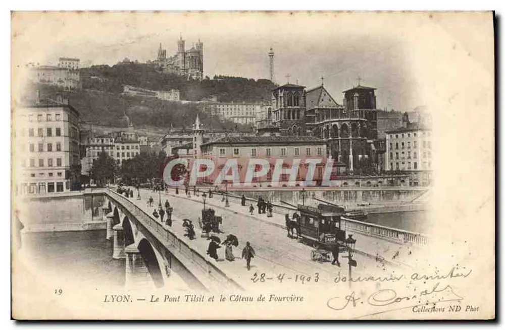 LYON. — Der Tilsit-Brücke und das Schloss Fourvière — A. Corral, Collections ND Phot - Vorderseite