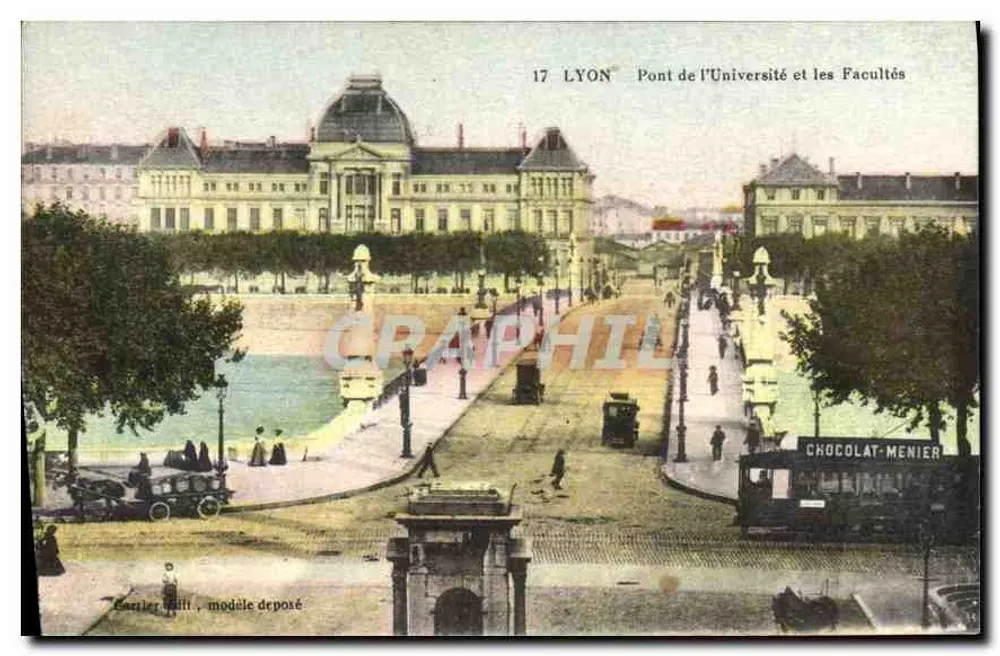 Lyon — Pont de l'Université und die Facultés — Verleger Carrier Gili, n° 17 - Vorderseite