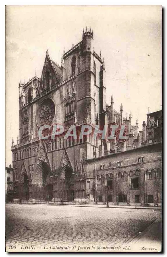 LYON — Die Kathedrale St. Johann und die Manécanterie — Selecta - Vorderseite