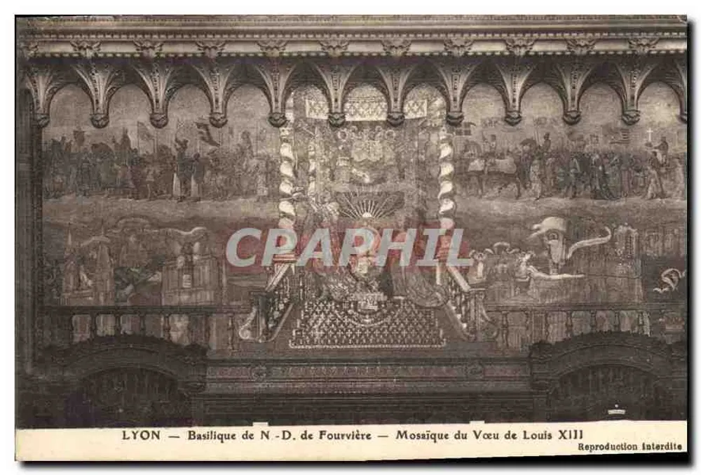 LYON — Basilika N.-D. de Fourvière — Mosaik des Gelübdes von Louis XIII - Vorderseite