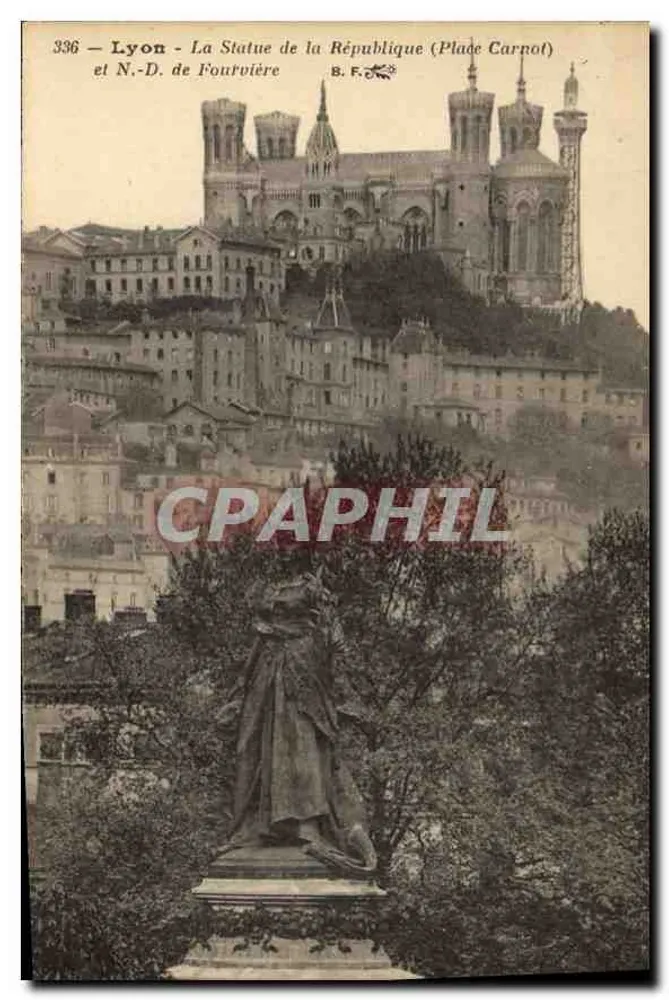 Lyon - Die Statue der Republik (Place Carnot) und N.-D. de Fourvière - Vorderseite