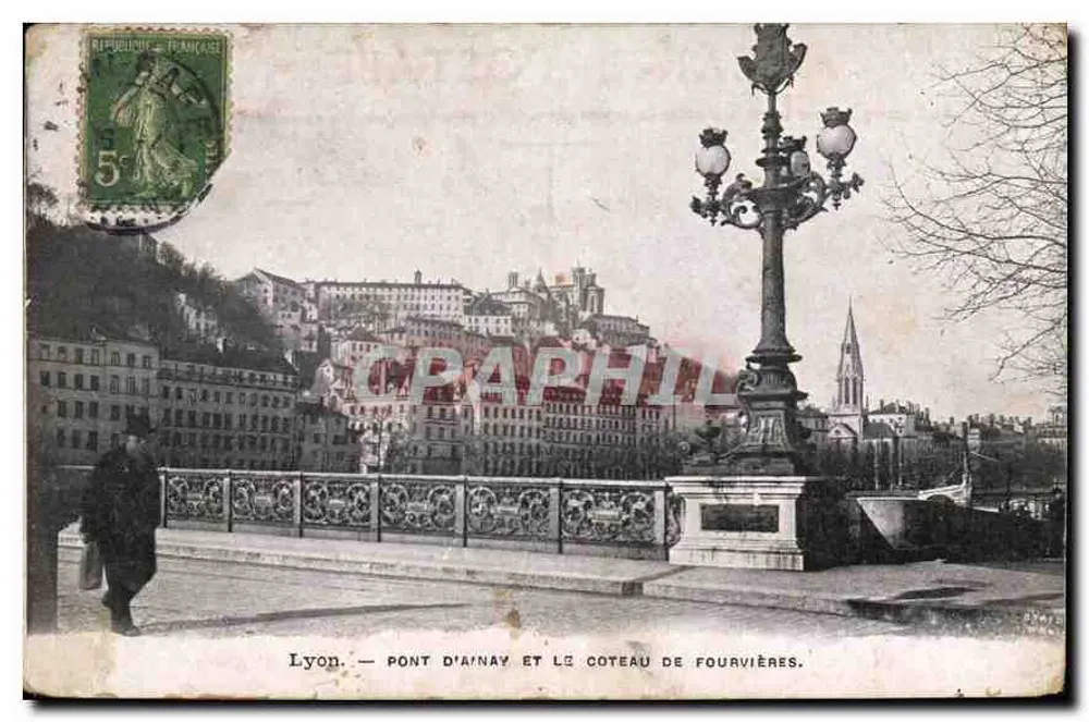 Lyon — Pont d'Ainay und der Coteau de Fourvières — unbekannter Verleger, Seriennummer nicht sichtbar - Vorderseite