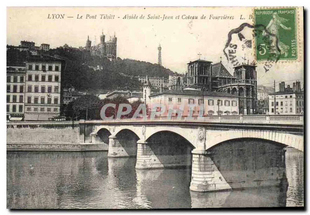 LYON — Der Tilisit-Brücke — Abside von Saint-Jean und Fourvières-Hügel — L. B. - Vorderseite