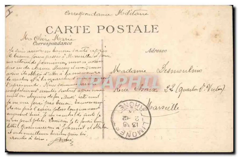 LYON — O Ponte da Boucle — Editor B.D. n° 1213 - Verso