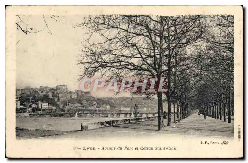 Lyon — Avenida do Parque e Coteau Saint-Clair — B. F., Paris - Frente