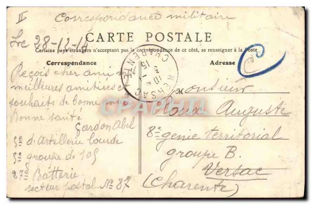 Lyon — Avenida do Parque e Coteau Saint-Clair — B. F., Paris - Verso