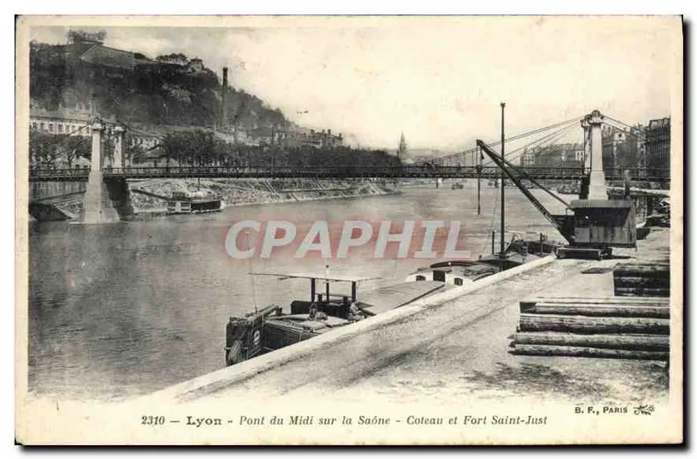 Lyon - Pont du Midi über die Saône - Coteau und Fort Saint-Just — B.P., Paris, n° 2310 - Vorderseite