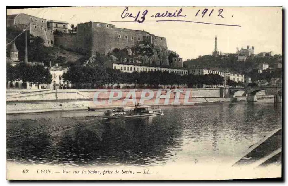 LYON — Ansicht der Saône, aufgenommen von Serin — LL. — n°62 - Vorderseite