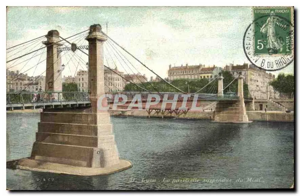 Lyon — A ponte suspensa do Sul — editor L. V. A. C. U. - Frente