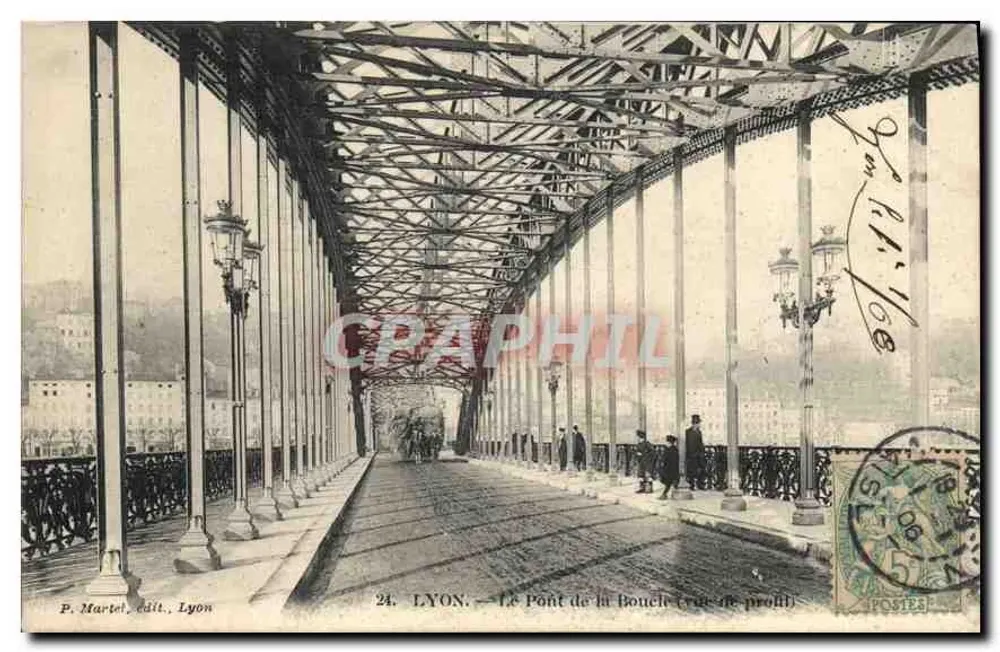 LYON — Der Pont de la Bouche (Seitenansicht) — P. Martel, Verlag, Lyon, n°24 - Vorderseite