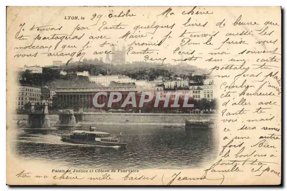 Palais de Justice et Côteau de Fourvière — Lyon — éditeur non identifié - Recto
