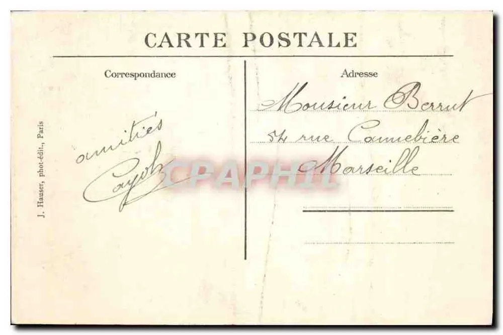 Paris - Promenade am Arc de Triomphe de l'Étoile - aus einem Ballon aufgenommen (Höhe 180 m) - J. H. - Rückseite