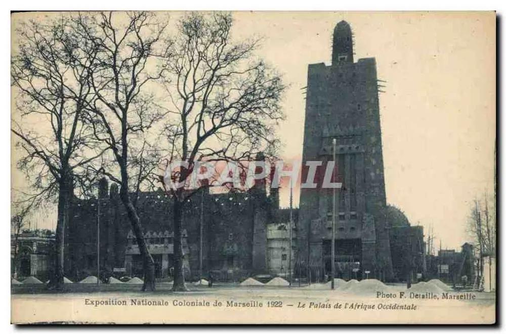 Nationalkolonialausstellung Marseille 1922 — Das Palais der Westafrika — Foto F. Detaillé, Marseille - Vorderseite