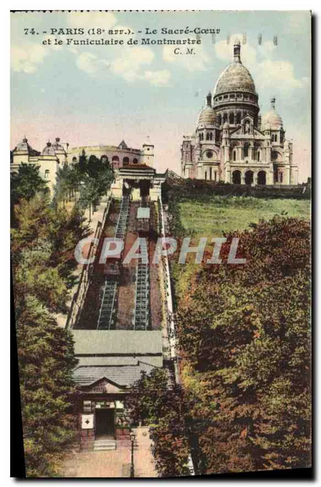 Paris (18. Arrondissement) - Der Sacré-Cœur und der Montmartre-Funicular - C. M. - Vorderseite