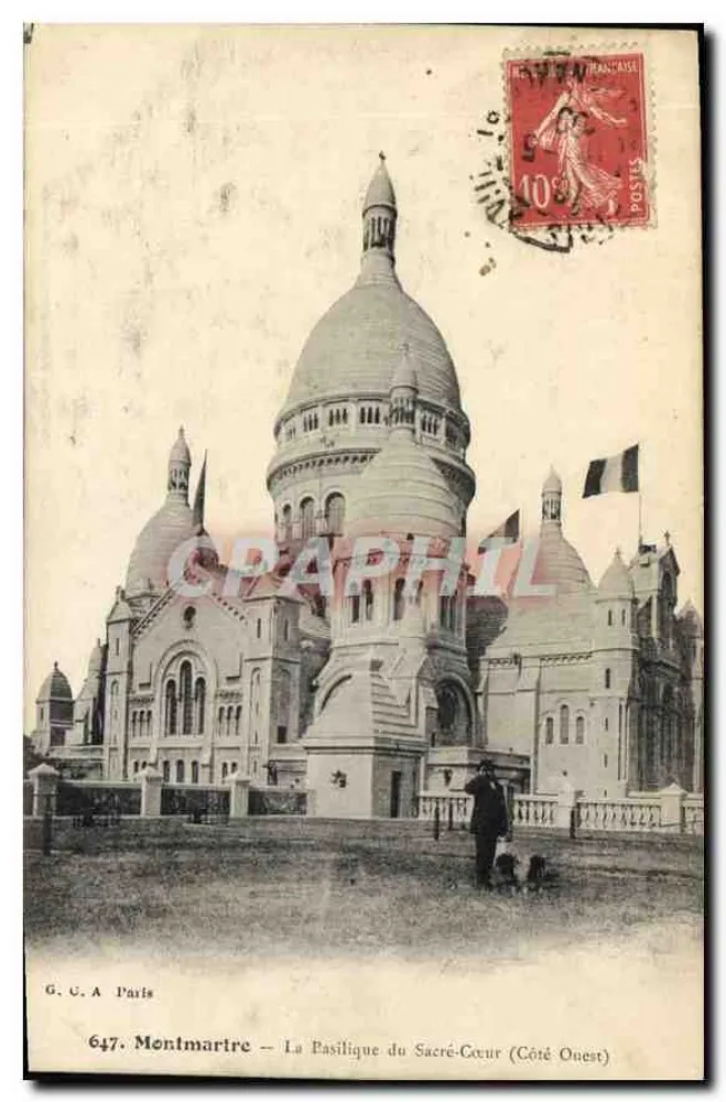 Montmartre — Die Basilika des Heiligen Herzens (Westseite) — G. C. A Paris n°647 - Vorderseite