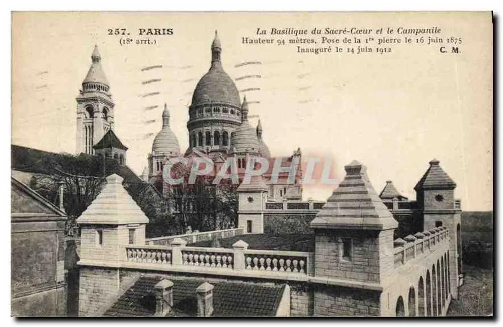 Basilika des Heiligen Herzens und der Glockenturm — Paris (18. Arrondissement) — C.M. Nr. 257 - Vorderseite