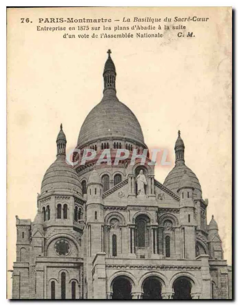 PARIS-Montmartre — Ansicht der Basilika des Heiligen Herzens — C. M. n° 76 - Vorderseite