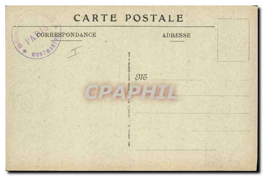 Basilika des Heiligen Herzens von Montmartre — Fragment des großen Doms — V.N. N° 4 - Rückseite