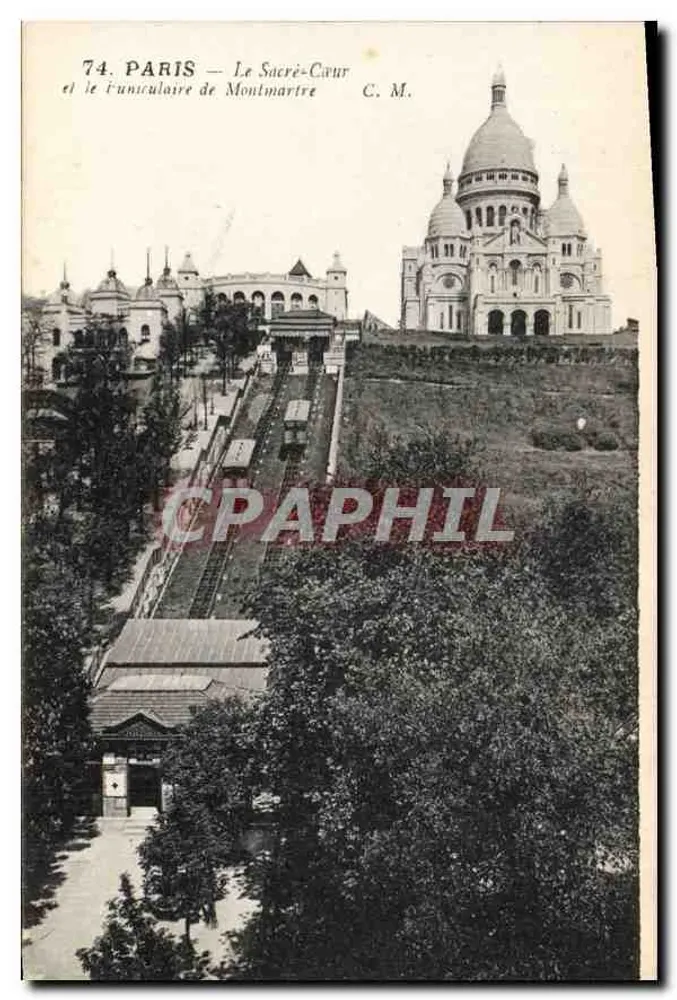 Paris — Der Sacré-Cœur und der Montmartre-Funicular — C. M. - Vorderseite