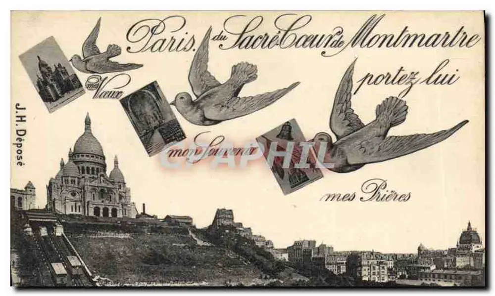 Paris, vom Sacré-Cœur von Montmartre — J.H. Einlieferung - Vorderseite