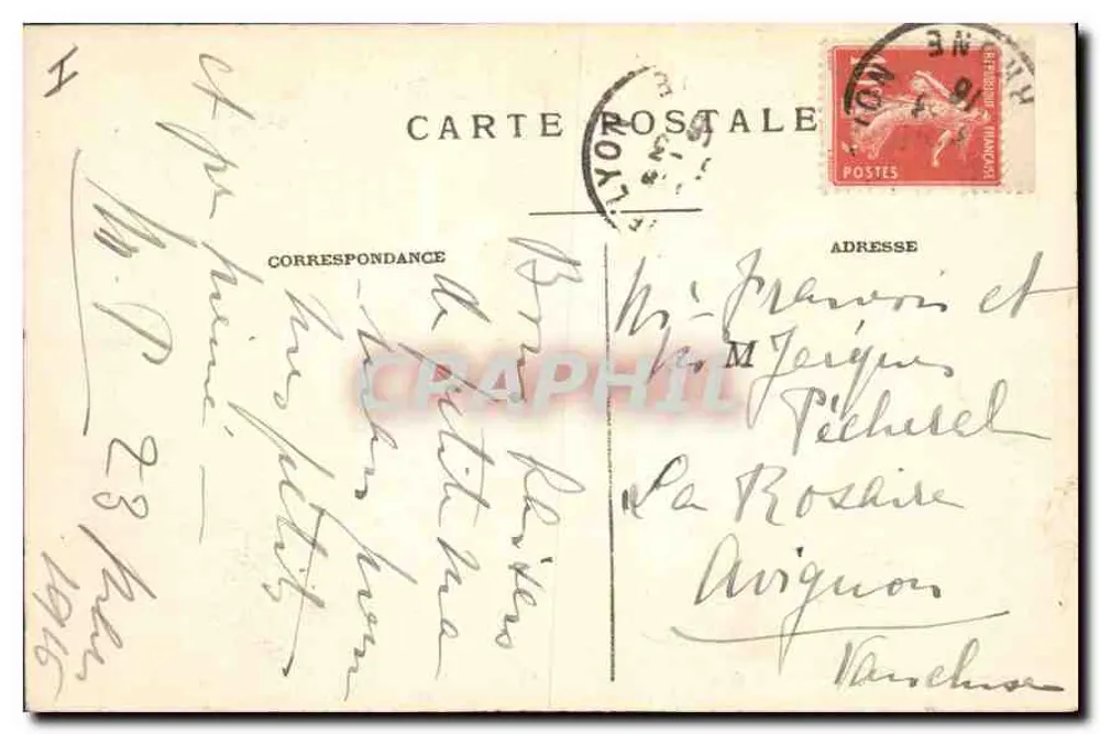 LYON — O Hotel de Ville — E.R. n°26 - Verso
