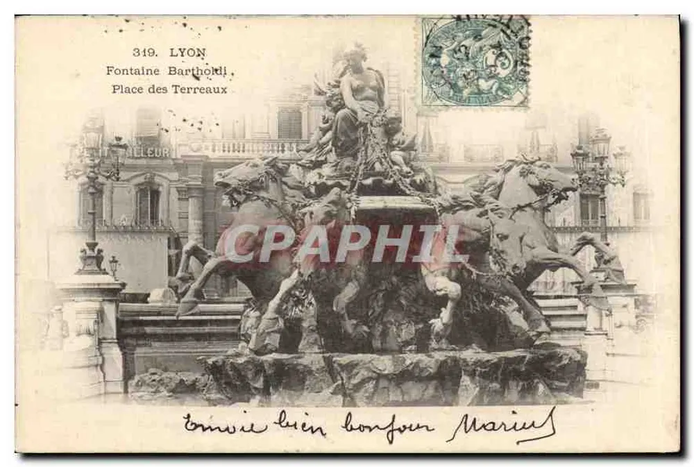 Fontaine Bartholdi, Place des Terreaux — Lyon — anonymer Verleger, n° 349 - Vorderseite