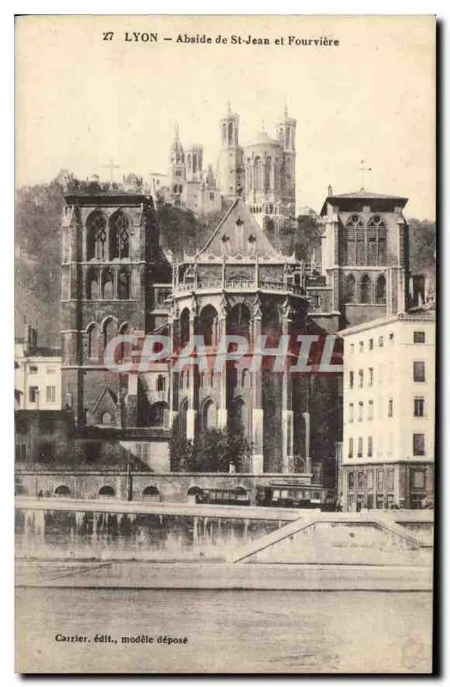 LYON — Abside de St-Jean et Fourvière — Carrier, édit. modèle déposé - Frente